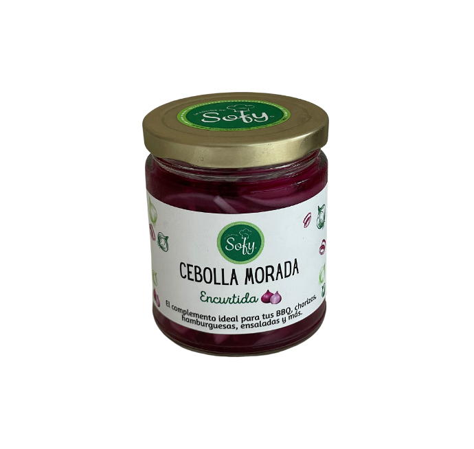 Cebolla morada encurtida frasco