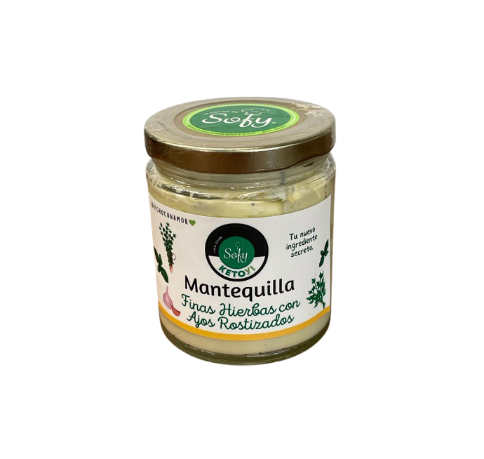 Mantequilla finas hierbas con ajos rostizados 230 g.