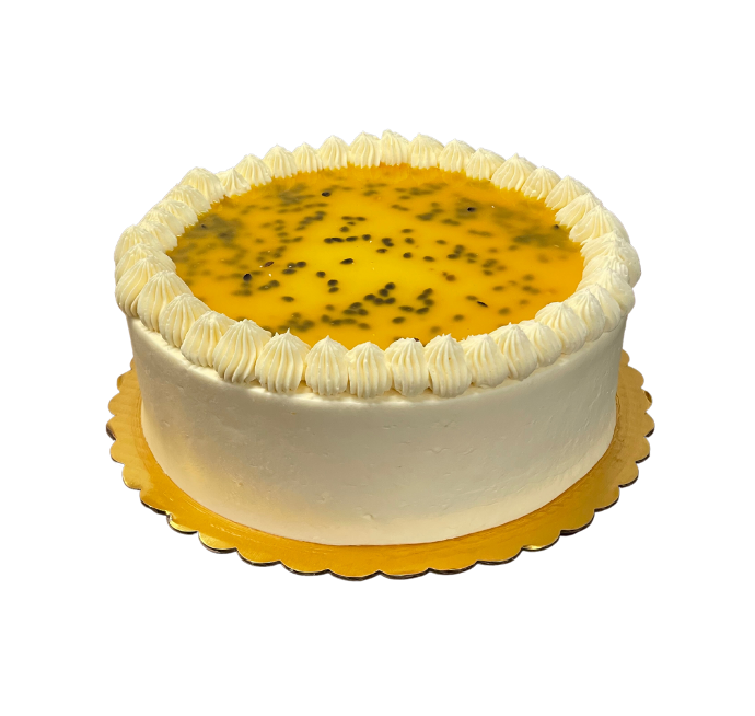 {'en_US': 'Yellow cake con crema y buttercream de maracuyá de 9"         '}