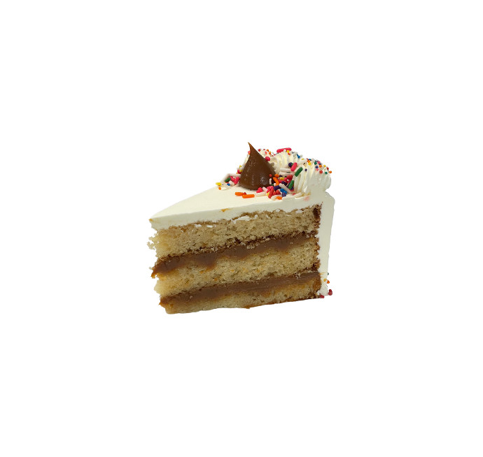 Yellow cake con manjar y buttercream vainilla porción