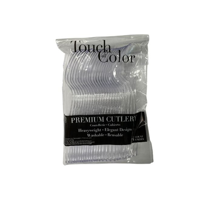 Cuchara plástica transparente 24 uds.  