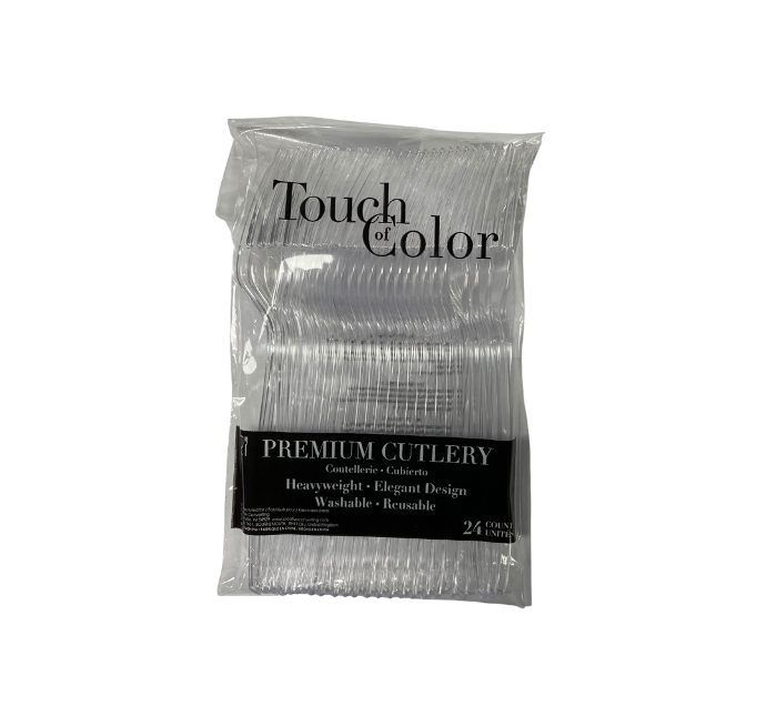 Tenedores plásticos transparentes 24 uds.