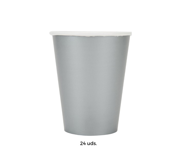 Vaso cartón gris plateado 9 oz. / 24 uds.