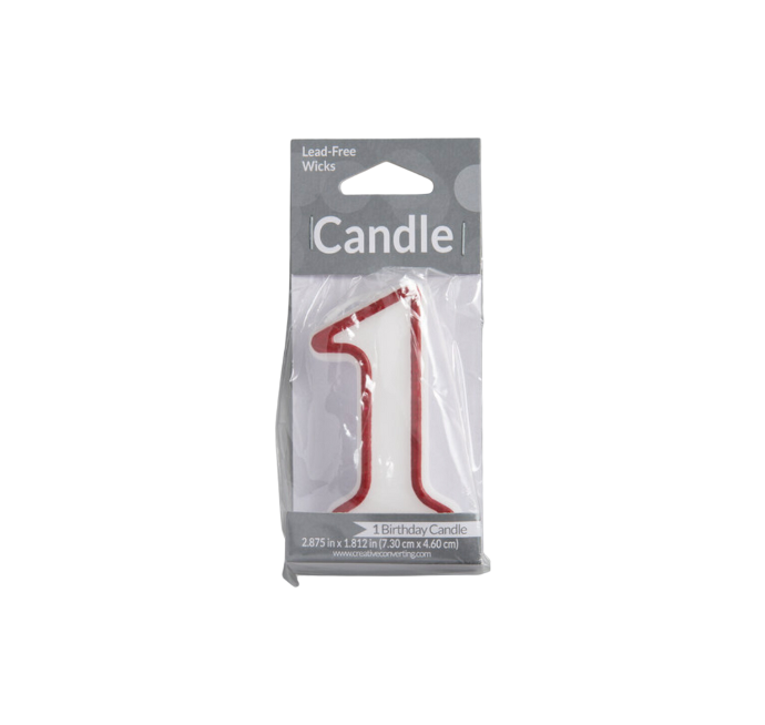 Vela Candle  3" Red Outlined #1   