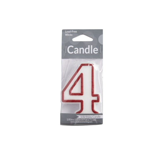 Vela Candle  3" Red Outlined #4