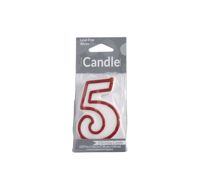 Vela Candle  3" Red Outlined #5