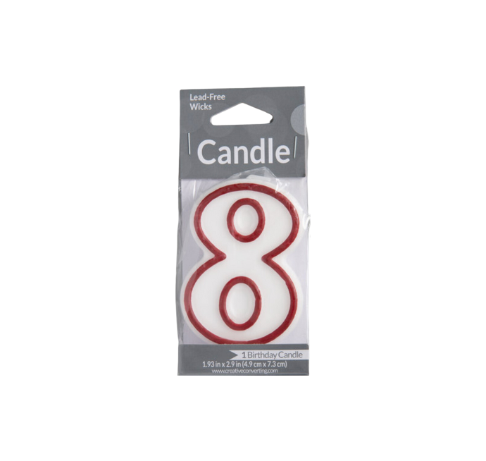Vela Candle  3" Red Outlined #8