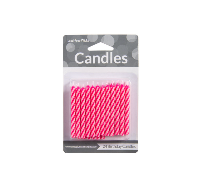 Vela Pink Spiral Candles  24 uds.