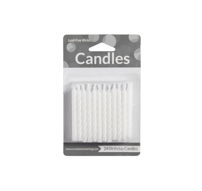 Vela White Spiral Candles  24 uds.                                
