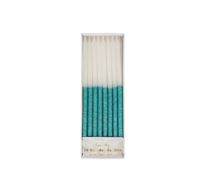 Vela blue glitter dipped