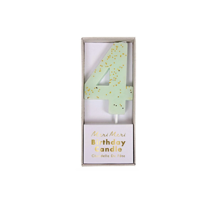 Velas Mint Number 4 Candle                                            