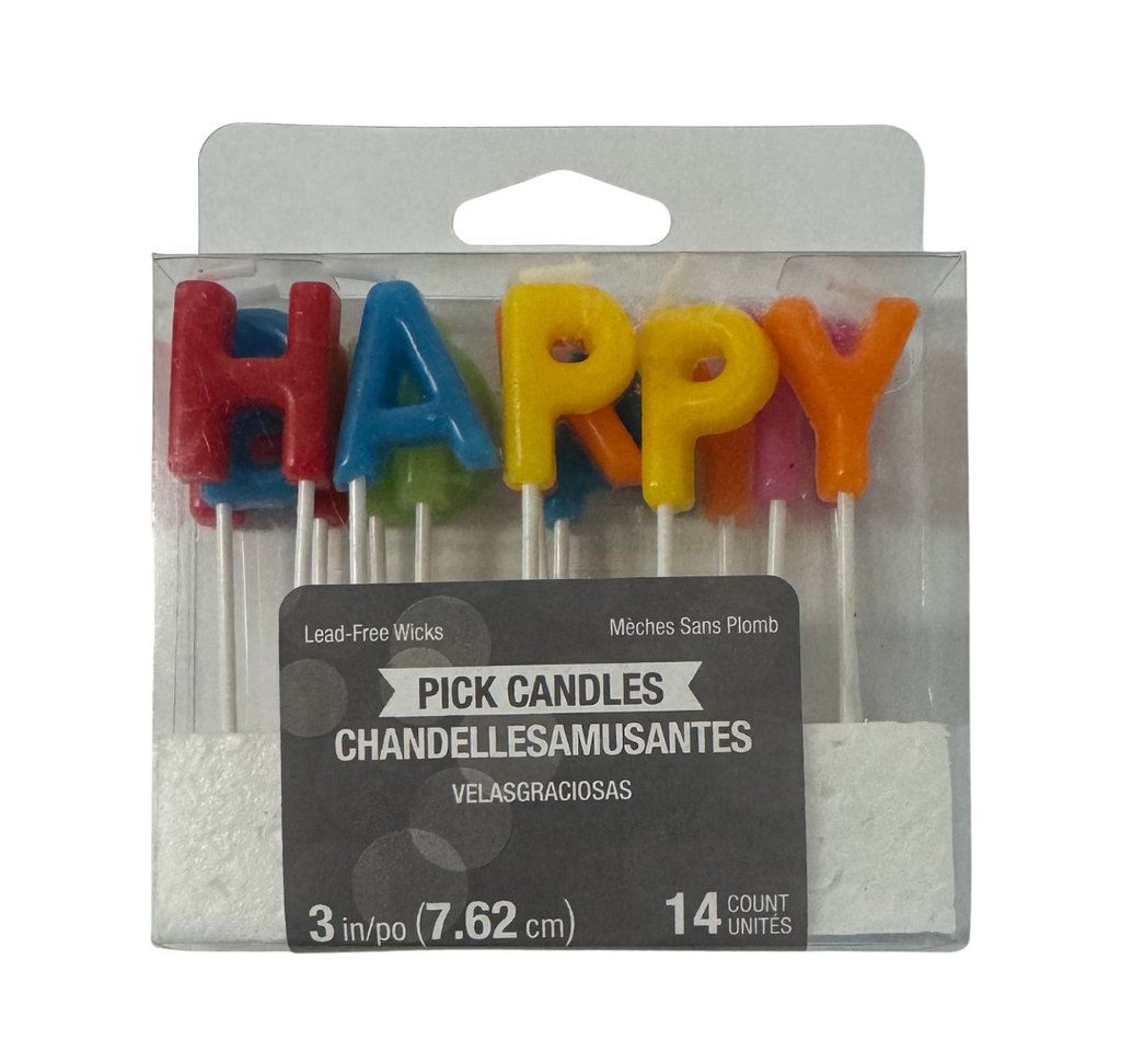 Velas primary colors "Happy Birthday"