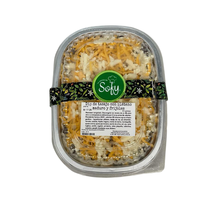 Dip de tasajo con plátano maduro y frijoles 600 g.