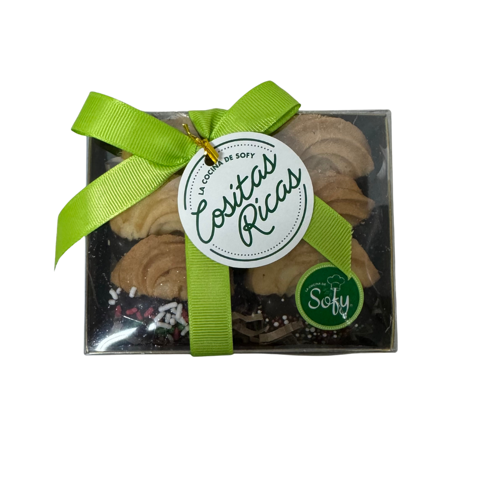 Caja de galletas de mantequilla con chocolate 6 uds.