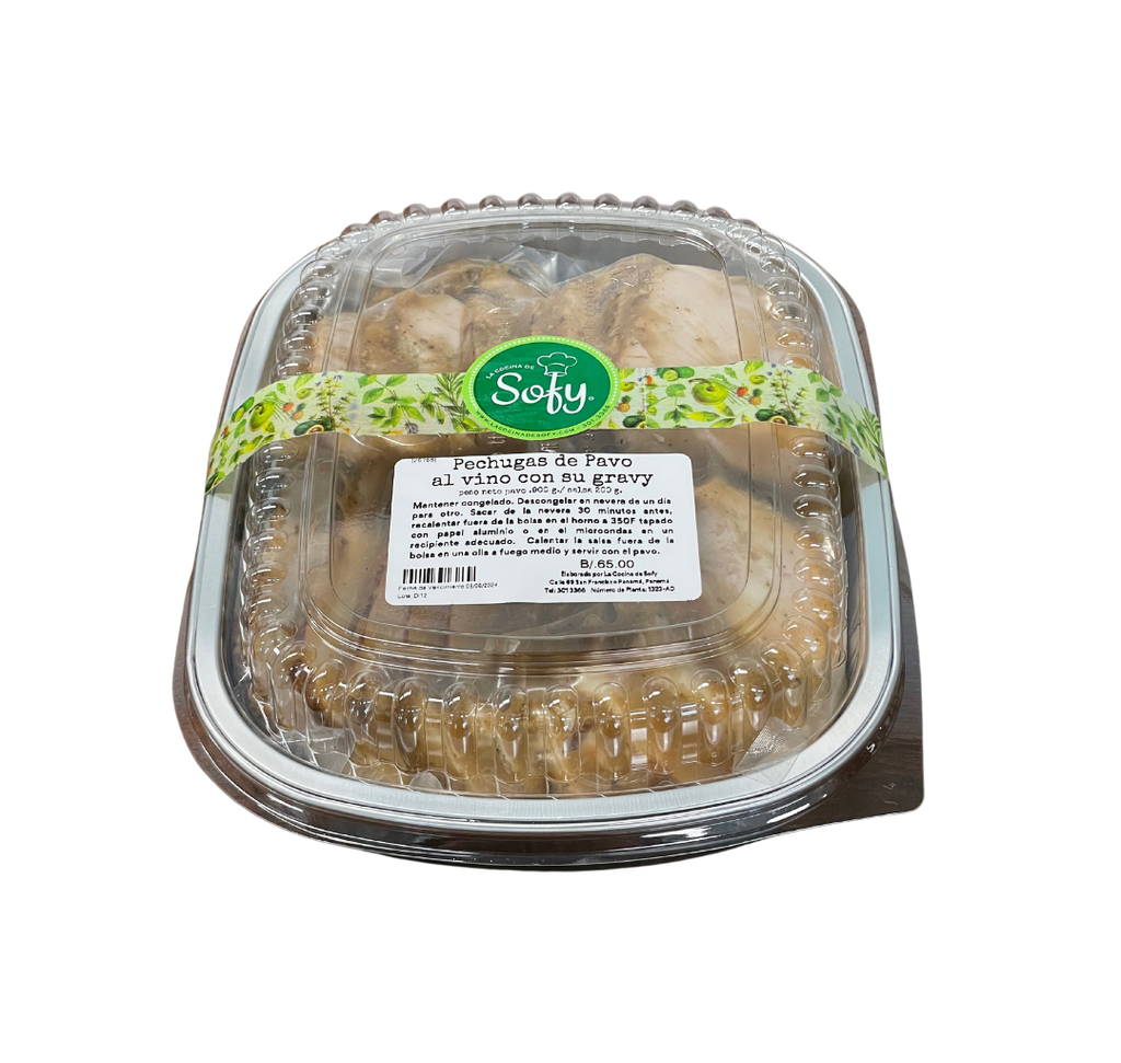 Pechuga de pavo al vino con su salsa congelado