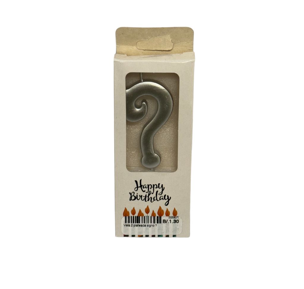 {'en_US': 'Vela 2" plateada signo ?'}