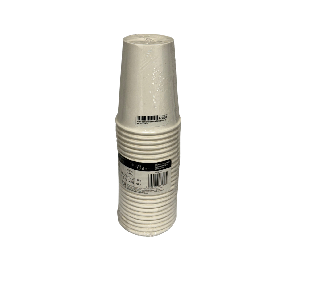 Vaso cartón blanco white blanc 9 oz. / 24 uds.