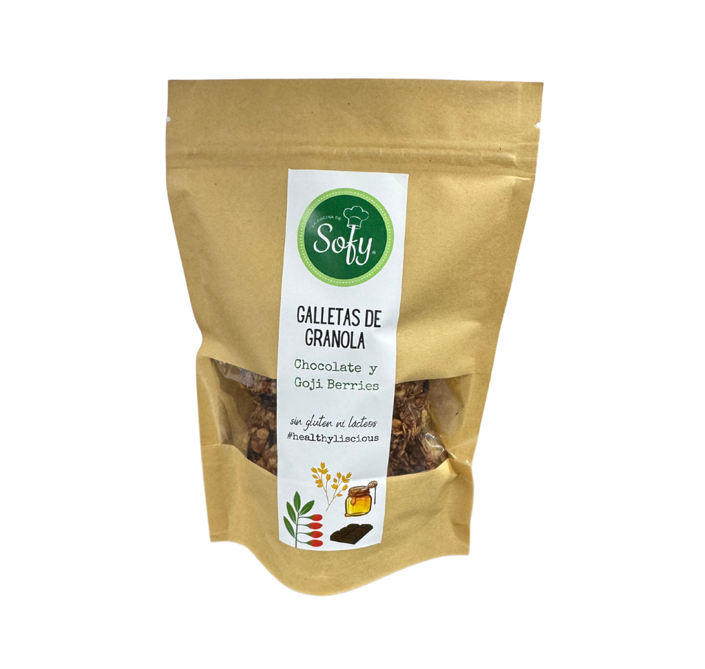 Galletas de granola con chocolate y goji berries 8 uds