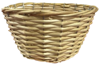 Canasta de mimbre redonda