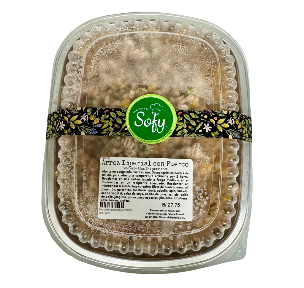 Arroz imperial con puerco y vegetales estilo oriental 1 kg.