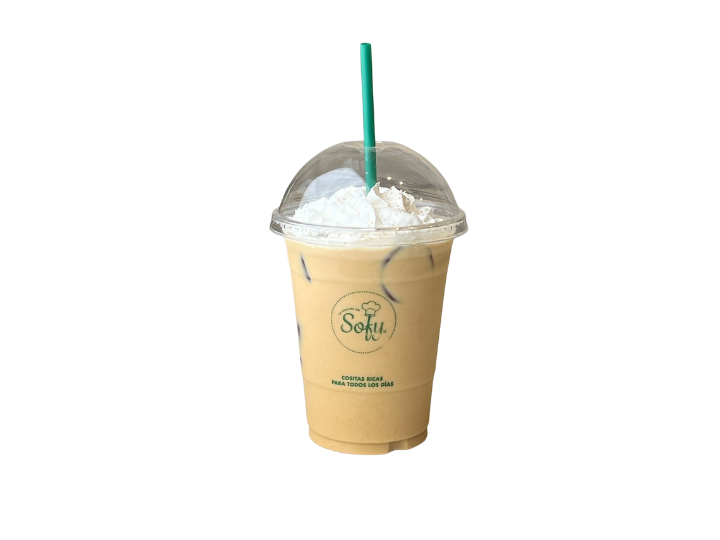 pumpkin spice latte frío descafeinado leche descremada 16 oz