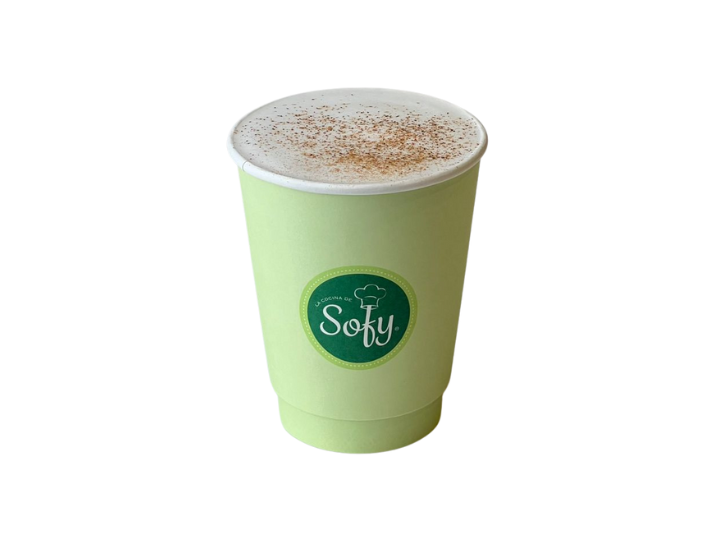 pumpkin spice latte caliente leche de almendra cremosa 12 oz