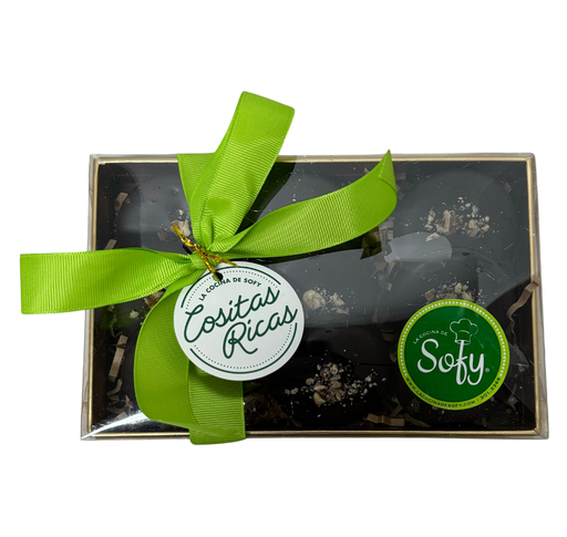 [025273] Caja de galletas crisp con caramelo, chocolate oscuro, sal y pecans 9 uds.