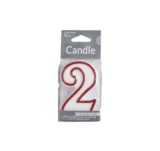 [025453] Vela Candle  3" Red Outlined #2   