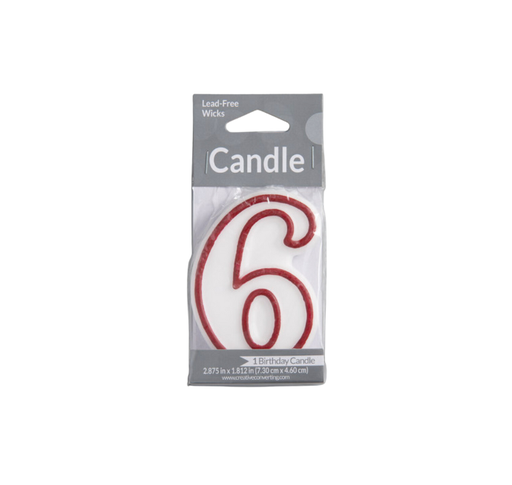 [025457] Vela Candle  3" Red Outlined #6