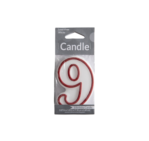 [025460] Vela Candle  3" Red Outlined #9