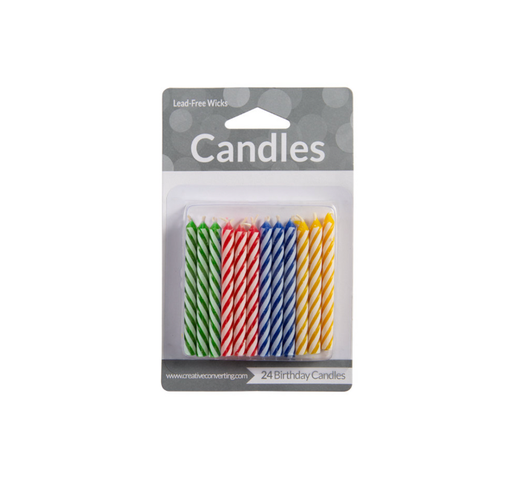 [025470] Vela candle asst. color primary relight 24 uds.                