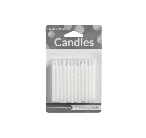 [025462] Vela White Spiral Candles  24 uds.                                