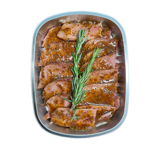 [025383] Jamón de pierna rebanado con maple y country dijon con su salsa