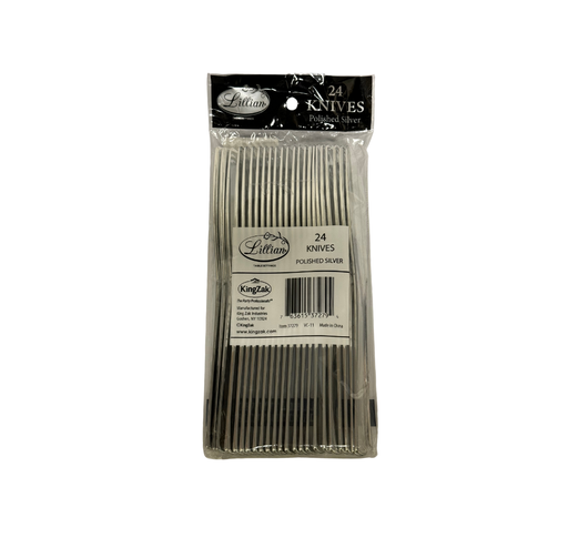 [025809] Cuchillos Plásticos Plateado PK/24