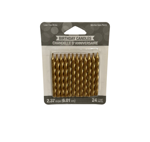 [025906] Velas Metallic gold spiral 24 uds.