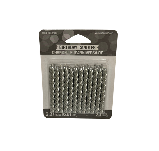 [025907] Velas Metallic silver spiral 24 uds.