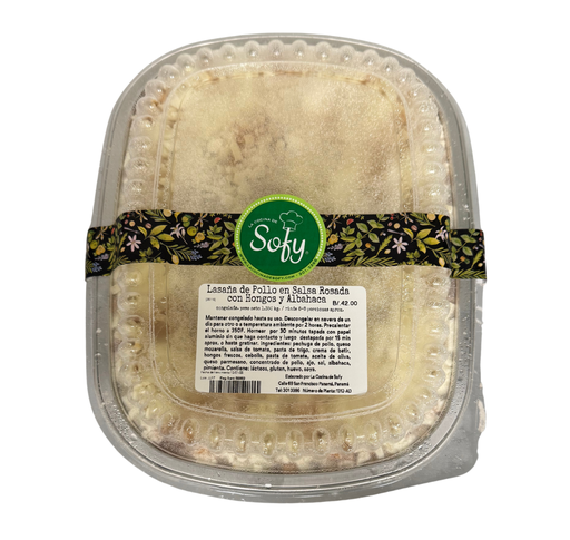[026116] Lasagna de pollo en salsa rosada con hongos y albahaca 1.380 kg.