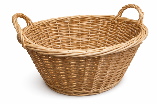 [026344] Canasta de mimbre con agarraderas Santini